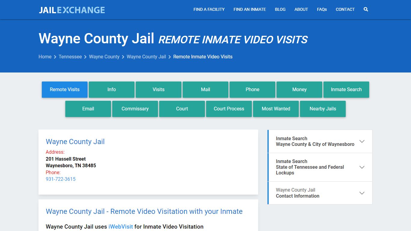 Video Visitation - Wayne County Jail, TN - Jail Exchange
